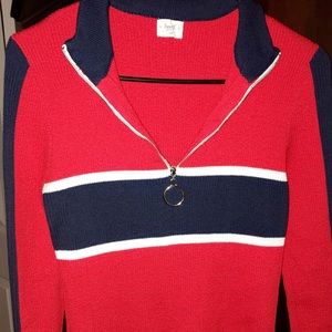 1/4 zip ribbed jacket